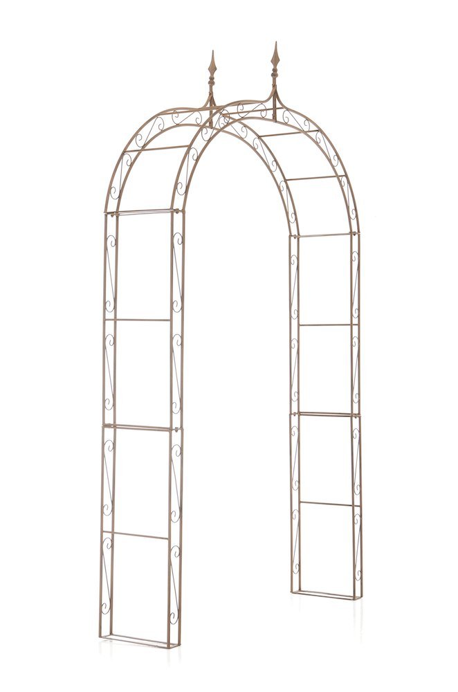 CLP Arcade De Jardin en Fer Forgé Lenz I Arche A Rosiers Robuste Et Stable I Support pour Plantes Grimpantes I Hauteur 264 cm, Couleur:​Marron Antique