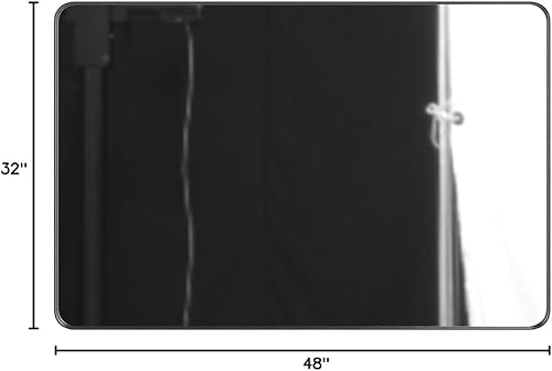 Miniatura 140 de LOAAO - Espejo de tocador para baño con marco de metal negro mate de 24 x 32 pulgadas para pared, rústico, rectangular, grande, redondeado