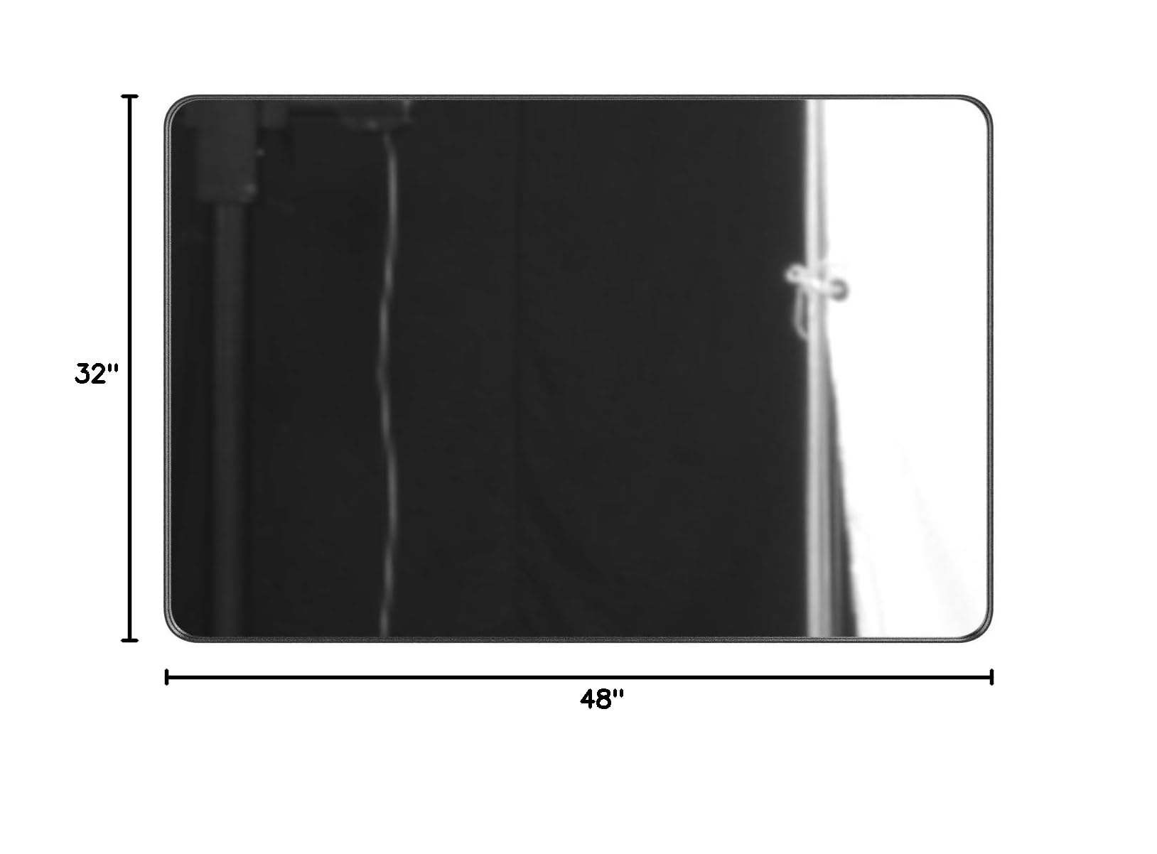 LOAAO 48X32 Inch Black Metal Framed Bathroom Mirror for Wall, Matte Black Bathroom Vanity Mirror Farmhouse, Large Rounded Rectangle Mirror, Anti-Rust, Tempered Glass, Hangs Horizontally or Vertically - Image 2
