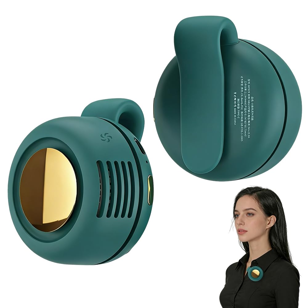 Ventilatore portatile senza pale, piccolo ventilatore a clip, ricaricabile con clip in vita e collo, mini ventilatore elettrico senza pale, ventole di raffreddamento per esterni, viaggi