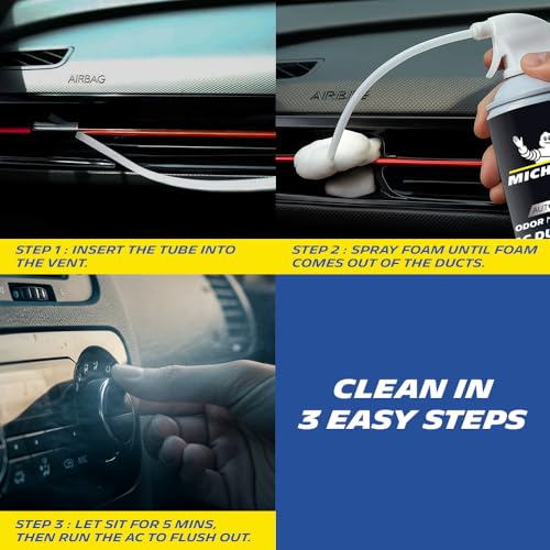 Image of MICHELIN AC Duct Cleaner for Car 350ml Deep-Cleaning Expanding Foam AC Cleaner for Car, Eliminates Dust, Mold & Odors | Restores Airflow with Fresh & Hygienic Cabin | Plastic & Metal Safe