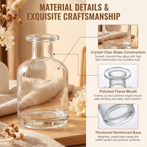 Botella Difusora de Vidrio Recargable 150ml Transparente miniatura 3