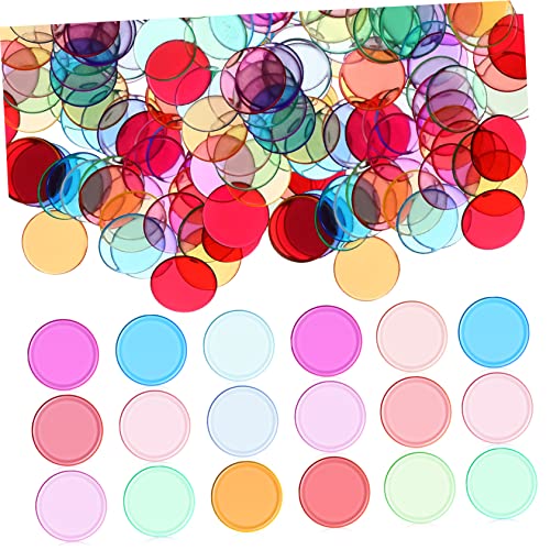 Milisten 300Pcs Bingo Chips Transparent Mixed Color Plastic Counting Chips for Bingo Games and Math Practice Markers for Game Tokens and Rewards