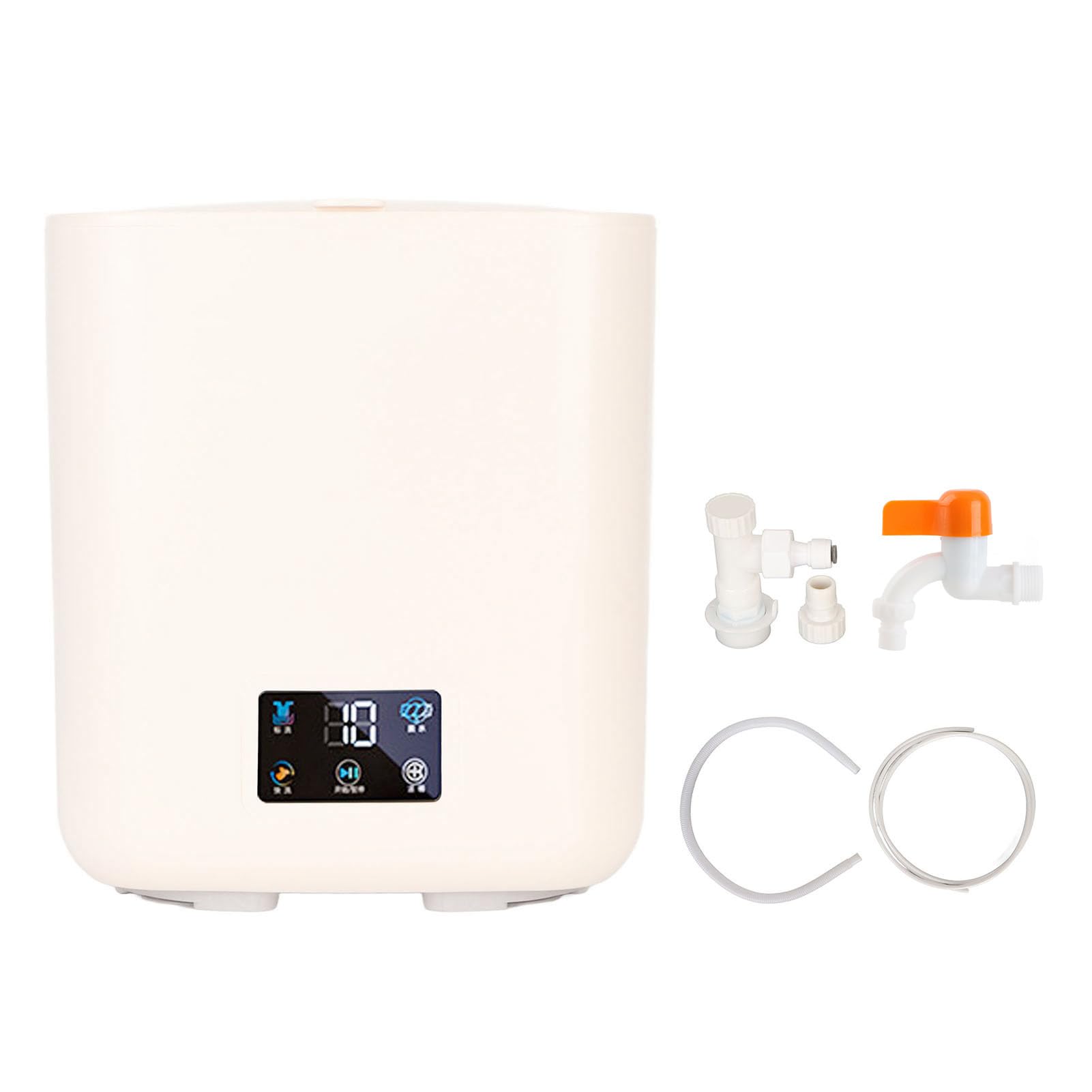 Piccola lavatrice automatica, 7L, lavatrice portatile con grande capacità ed essiccazione rotante per appartamento familiare dormitorio RV 100-240V (Beige)