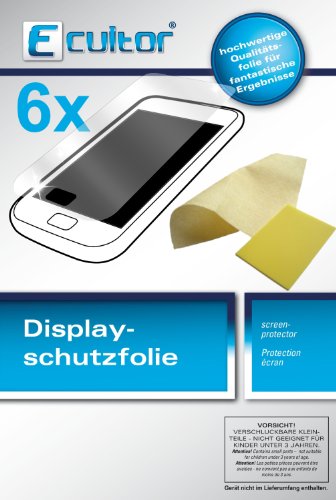 Ecultor Alcatel One Touch Idol 2 S Protection d'écran (6 pièces) avec chiffon et raclette Claire Film premium en film de protection