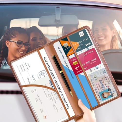 Image of CoBak Car Registration and Insurance Holder | Vehicle Glove Box Organizer, Auto Truck Compartment Document Case with Magnetic Closure for Insurance & Driver License