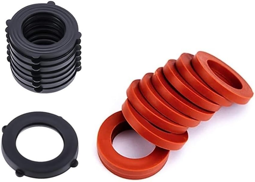 Silicone Gasket, Flat Washer, 10pcs Silicone Rubber Washers, 3/4 Inch Heavy Duty Garden Hose Water Faucet Washers, Seals Gasket Leak Proof Fittings(Red)