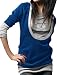 Allegra K Women Layered Tops Splicing Drawstring Hooded Tunic Shirt