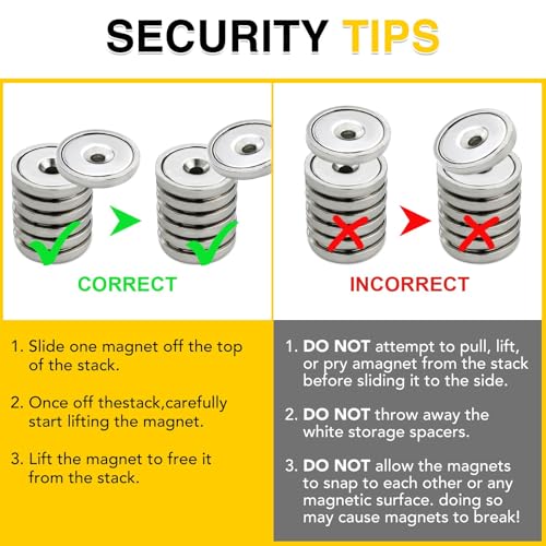 Image of DIYMAG Magnets with Countersunk Hole,1.26 Inch 110LBS 24 Pack | Heavy Duty Magnet Rare Earth Neodymium Strong Round Base Cup and Stainless Screws for Refrigerator,Office,Craft
