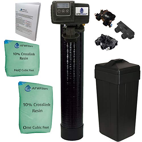 AFWFilters Fleck 5600SXT UPGRADED HIGH capacity 10% resin (48,000, Black - 3/4