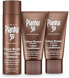 Plantur 39 Caffeine Shampoo and Conditioner Set for Brown Brunette Hair | Conceal Hairline Prevents and Reduces Hair Loss | Unique Formula Supports Hair Growth | 250ml Shampoo and 2x 150ml Conditioner