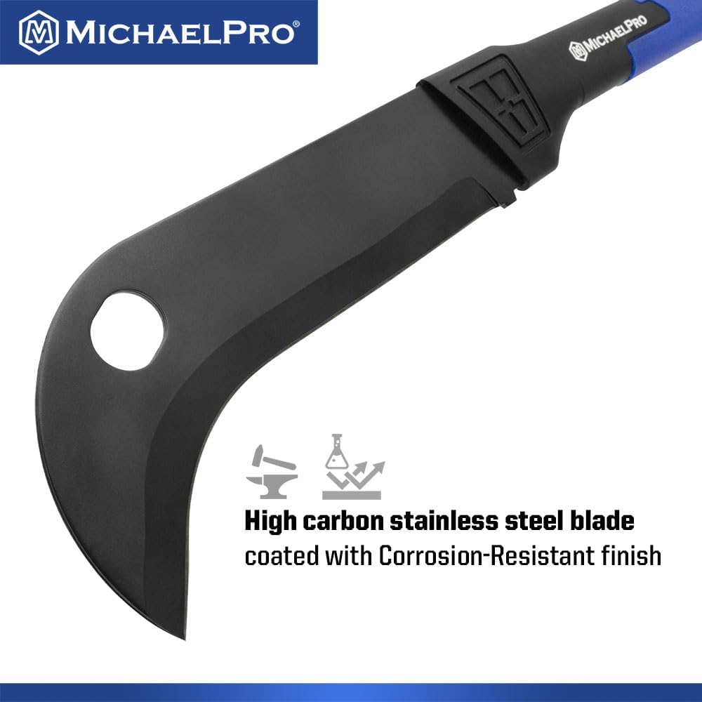 MichaelPro Billhook Sickle Knife Machete 20-Inch, Brush Clearing Sickle Knife, Gardening Machete, Includes Protective Sheath | MP004023