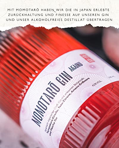 Momotarō Gin Akainu mit japanischen Botanicals: Yamazakura Kirsche, Erdbeere, Yuzu, 42% vol. (1 x 0.5 l) Vegan - Ideal… – Bild 4