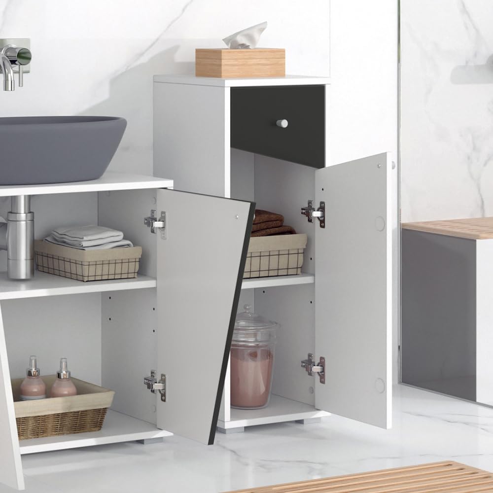 Credenza Cucina Bergamo 80 Cm Vicco Mobile - Grigio/Rovere, Design Funzionale E Moderno - Foto 9