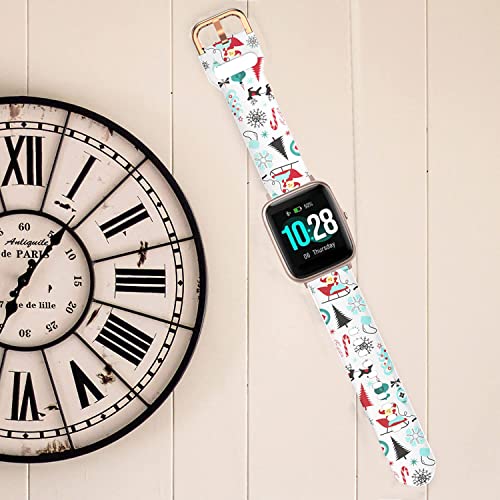 Image of ViCRiOR Bands Compatible with ID205L Smart Watch, 19mm Quick Release Soft Silicone Fadeless Pattern Printed Floral Replacement Band for ID205L, ID205G ID205 ID205U ID205S