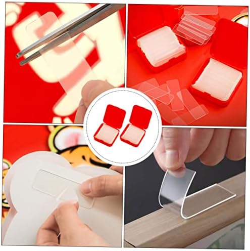 NUOBESTY 2 set çok fonksiyonlu iz bırakmayan yapıştırıcı, bant dağıtıcı, işaretler, yapışkan bant, şeffaf, poster bandı, nokta, çift taraflı yapışkan bant, dayanıklı, çift taraflı PVC, şeffaf, 2 kutu - Görsel 7