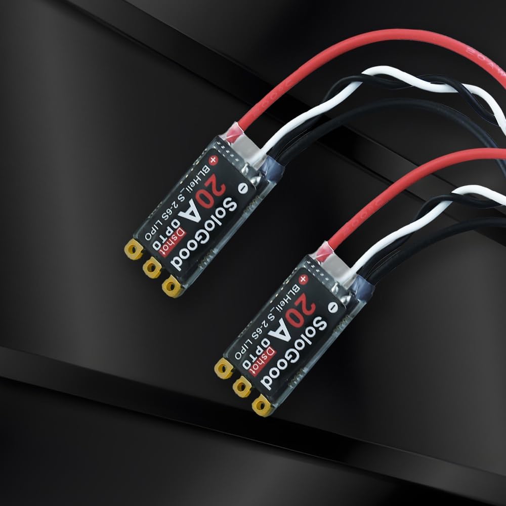 Two SoloGood 20A ESCs with wires twisted