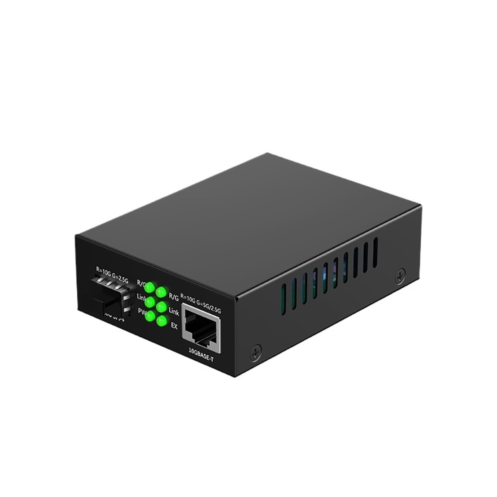 Convertisseur de média 10G SF.p+ Fibre vers RJ45 PO//E, convertisseur Ethernet RJ45 vers SF.p+ 10/100/1000...*M/2,5G/10G, émetteur-récepteur 30 W, Sortie PO//E(U/.K Adapter)