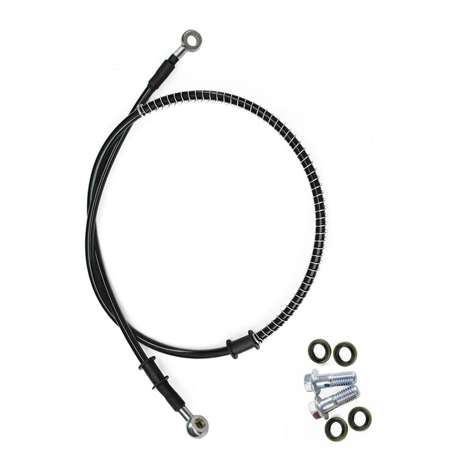 Ksxzw One Color Motorbike Part 400Mm/40Cm-2300Mm/230Cm M8 28°-28° Motorcycle Braided Steel Hydraulic Brake Line Clutch Oil Hose Tube Pipe(1700Mm)