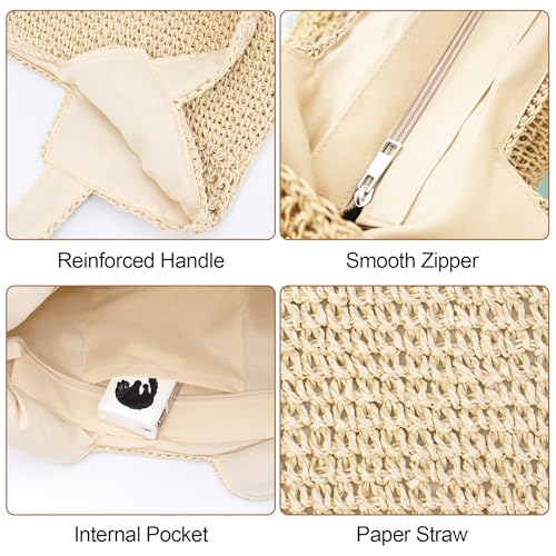 Bolso de playa grande boho para mujer con forro impermeable miniatura 5
