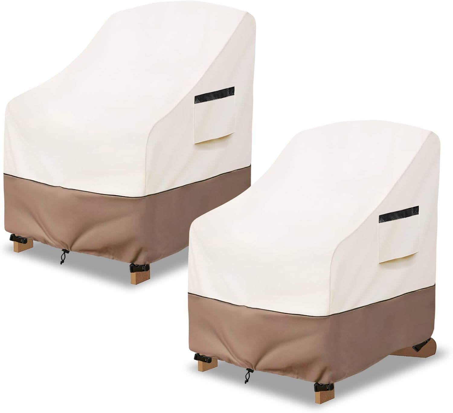 Adirondack Chair Covers Waterproof Heavy Duty Patio Furniture Covers, 34W x 37D x 36H Inches Outdoor Chair Cover 2 Pack (Beige)