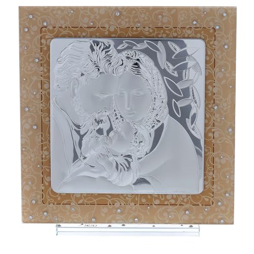 Holy Family Picture, Murano Glass and bi-Laminate, 30x30 cm