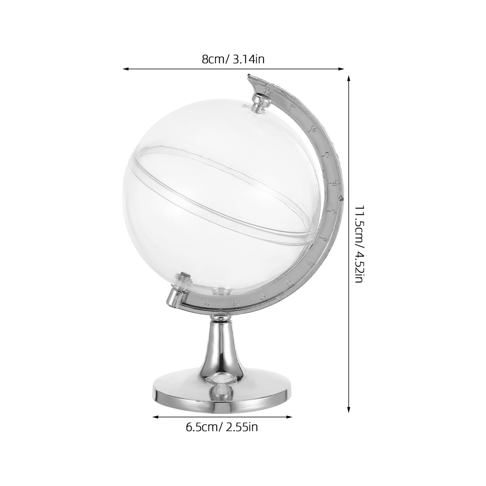 PRETYZOOM 20 Scatole a Forma di Globo Trasparenti Argento per Caramelle, Bomboniere Matrimonio e Feste, Contenitori Piccoli per Imballaggio Dolciumi e Regali Decorativi