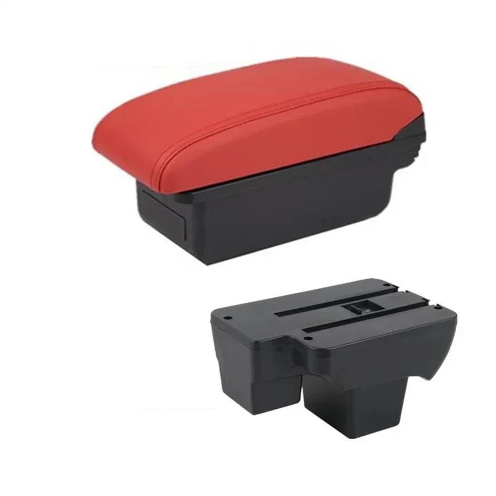 NOHEEU Car Armrest Box 2019-2024 Central Storage With USB Accessories For Virtus For Polo(A red No USB)