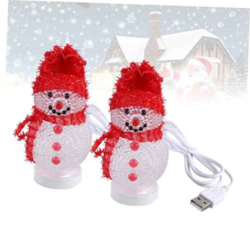 Uonlytech 2 Peças De Adorno Para Enfeite De Noel Para Mesa De LED Boneco De Neve Noite Enfeites De N