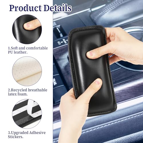 2PCS-Elbow-Memory-Foam-Rest-Pads-for-Car-Universal-PU-Leather-Armrest-Pad-for-Car-Door-Arm-Support-Soft-Pad-for-Knee-Knee-Pillow-for-Car-Auto-Center-Console-Universal-Car-Interior-Accessories-Black