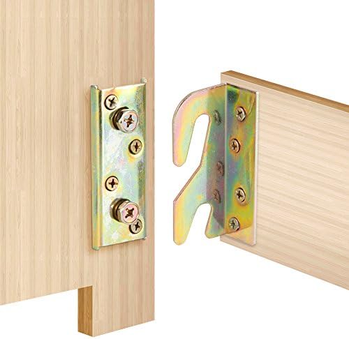 Bed Brackets, GLANICS Bed Hinges Fixing Connectors Heavy Duty 4 Pairs