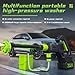 Cordless Pressure Washer, 970PSI Portable Power Washer with Rechargeable 4.0Ah Battery 6-in-1 Nozzle, 3 Speed Adjustment LCD Touch Screen, Handheld High-Pressure Car Washer Gun for Home/Floor