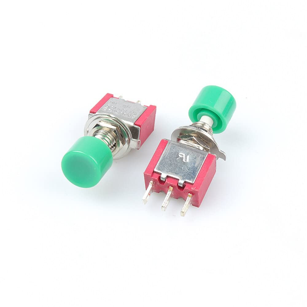 Commutateur bouton réinitialisation avec capuchon vert 6 mm 1 normalement ouvert fermé 12 pièces