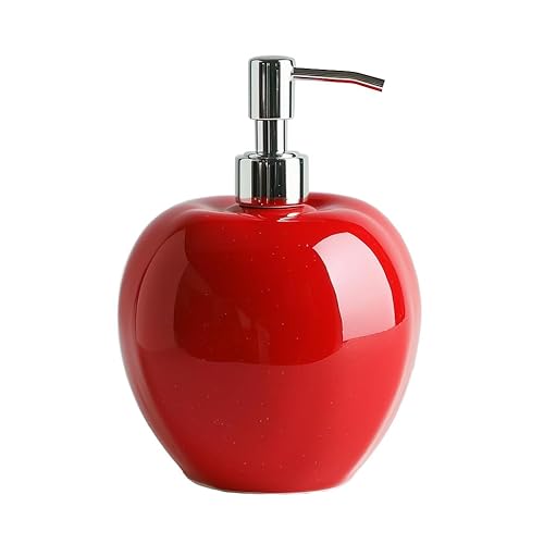 Colias Wing Fruit Vegetable Shaped Soap Dispenser with Plastic Pump, Refillable Lotion Soap Bottle, Lotion Bottle, Hand Soap Dispenser, Home Decoration-Red Apple - Red Apple