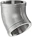 Stainless Steel 304 Cast Pipe Fitting, 45 Degree Elbow, Class 150, 1" NPT Female