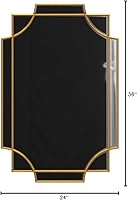 Vista 23 de Kelly Miller Espejo decorativo dorado grande para pared, espejo dorado de 30 x 40 pulgadas, espejo de pared de tocador, espejo rectangular biselado
