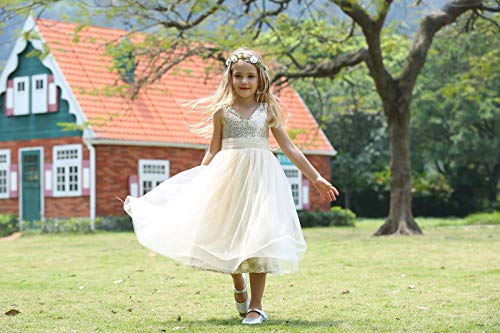 Bow Dream Flower Girl's Dress Sequins Tulle2