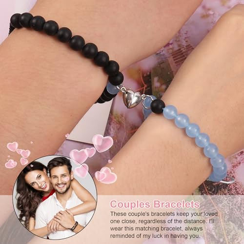 Couple Matching Bracelets for bf and gf, Best Friend Promise Bracelet,Stretch Bead Bracelets Jewelry for Him and Her4