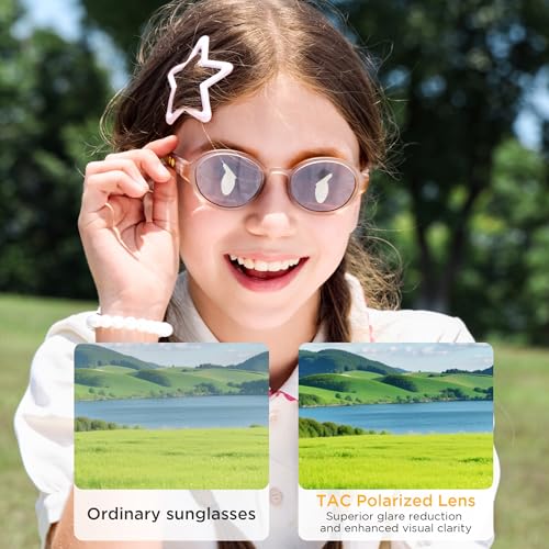Image of SMILEYWORLD Kids Sunglasses Polarized UV400 Protection for Boys Girls Flexible Unbreakable Lightweight Shatter-Resistant