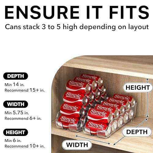 Simple-Houseware-Soda-Can-Organizer-Dispenser-for-RefrigeratorPantry-Clear