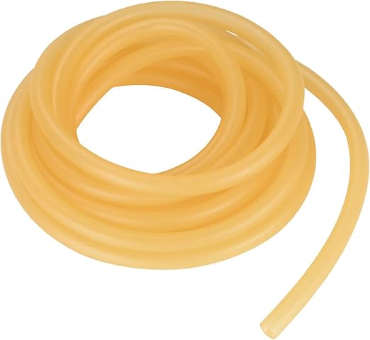 StonyLab Rubber Tubing, Amber Natural Rubber Tube 3, 8 inch (9 mm) OD 1, 4 inch (6 mm) ID Highly Elastic and Strong, 18 Feet