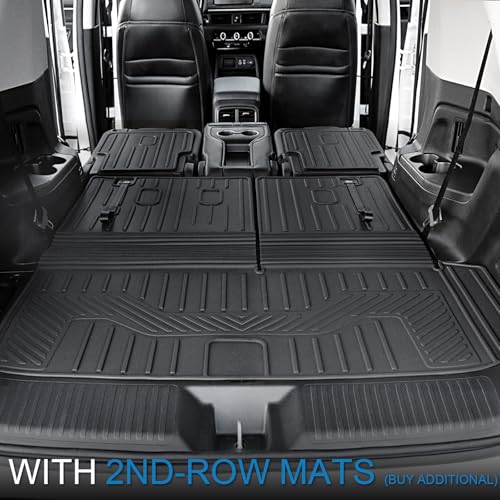 Image of Cargo Mat for Honda Pilot 2026 2025 2024 2023, All Weather TPE Trunk Mat with Backrest Mat Left Storage Tray Mat Car Accessories for Pilot (Cargo Mat with Backrest Mats)