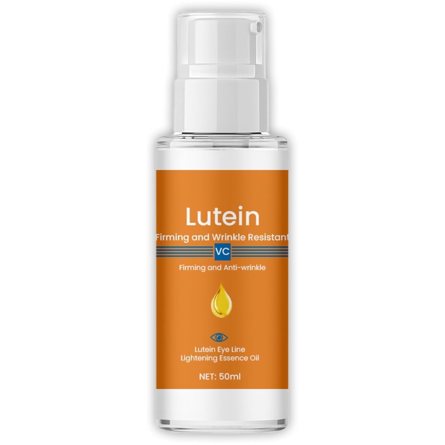 Lutein Firming and Wrinkle Resistant VC Eye Essence Oil – Anti-Wrinkle, Firming, Brightening, and Moisturizing Serum for Eye Lines and Dark Circles – Lutein VC Lightening Essence, 50ml (Pack of 1)