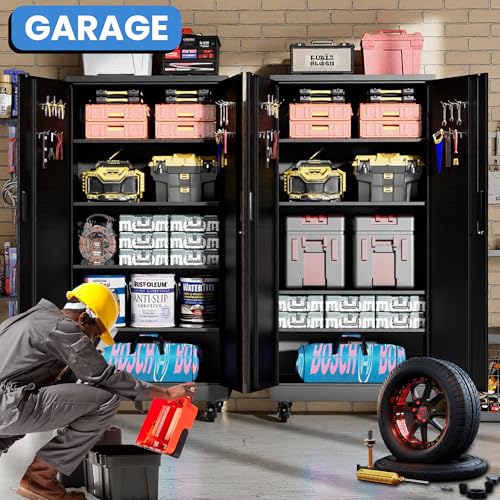 Image of Metal Storage Cabinet for Garage, Tool Cabinet, Utility Cabinet