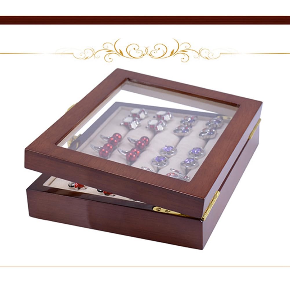 Caja de Gemelos de Cristal para Hombre, Caja de exhibición de colección Pintada, Almacenamiento, Caja para presentación de joyería, Anillos, 1 Unidad