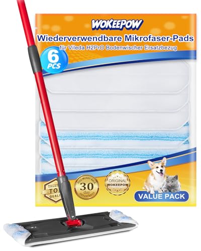 4 Stück Mikrofaser Wischpads - Ersatz Für Vileda H2Pro & O-Cedar, Waschbar Bis 60°C