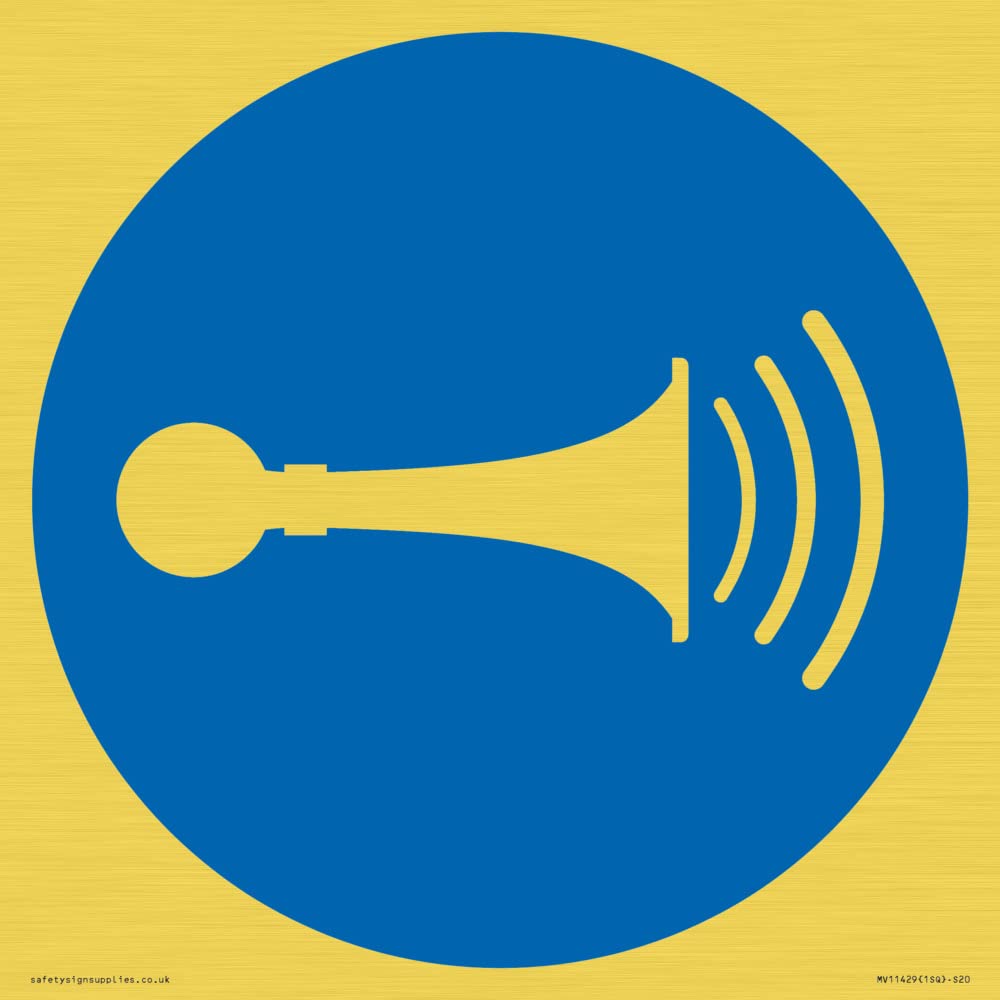 Mandatory: Sound horn Sign - 200x200mm - S20