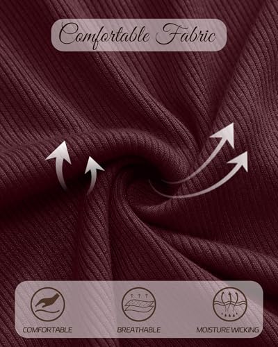 Neer 3 Pack 3/4 Sleeve Tops for Women, Cotton Scoop Neck Ribbed Three Quarter Sleeve Summer Slim T-Shirts Casual Basic Tees3