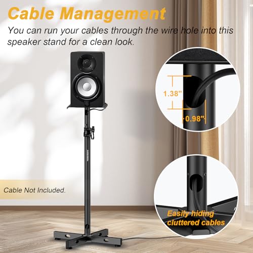 Vondynote Studio Monitor Stands Adjustable Height Speaker Stands With Cable Management thumb #3