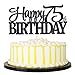 PALASASA Black Glitter Happy 75th Birthday cake topper - 75 Anniversary Party Decoration (75th)